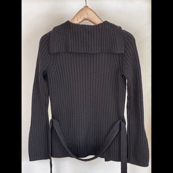 Ellie Tahari, Women’s Wool Sweater, Cardigan Wrap Style, Black, Size XS - Picture 2 of 3